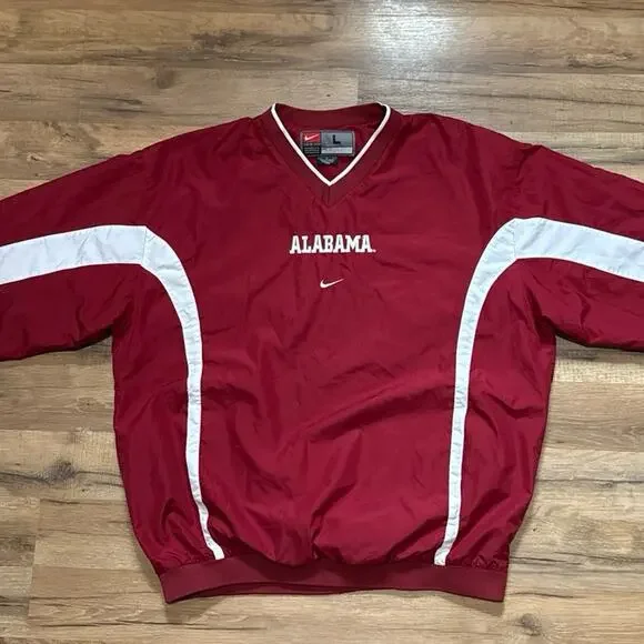 90s Nike Team Alabama Crimson Tide Clima Fit Windbreaker Pullover Jacket